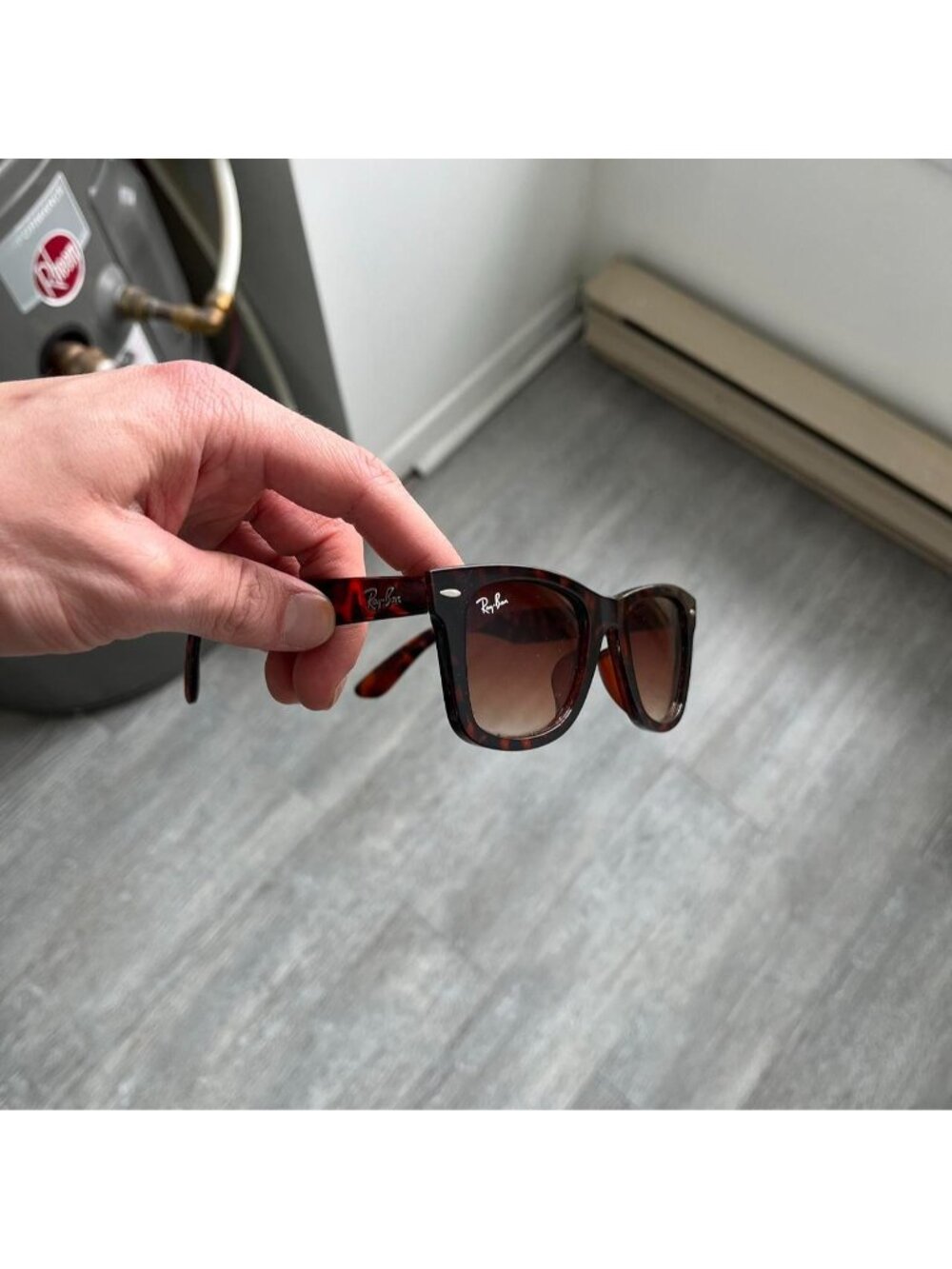 Striped Brown Ray-Ban Wayfarer Sunglasses (Made in Italy)